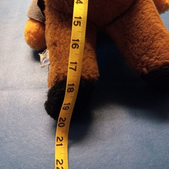 Vintage Teddy Banker Bear by Animal Toys Plus Plastic Eyes And Vest Cottagecore - Picture 7 of 9